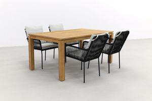 Teresa black/Rome brown 170 cm. tuinset - 5-delig