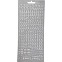 Creativ Company Stickers, cijfers, vel 10x23 cm, zilver, 1 vel