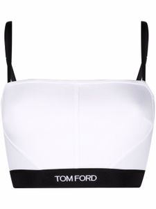 TOM FORD soutien-gorge long à bande logo - Blanc