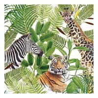 20x Papieren servetjes wilde dieren in jungle print 33 x 33 cm - thumbnail