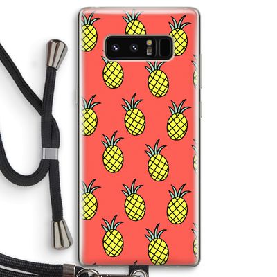 Ananas: Samsung Galaxy Note 8 Transparant Hoesje met koord