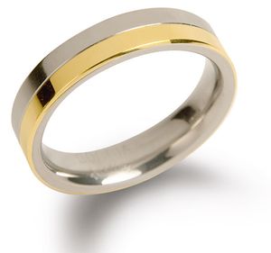 Boccia 0129-02 Ring Titanium zilver- en goudkleurig 4,3 mm Maat 55