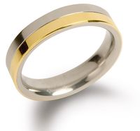 Boccia 0129-02 Ring Titanium zilver- en goudkleurig 4,3 mm Maat 55 - thumbnail