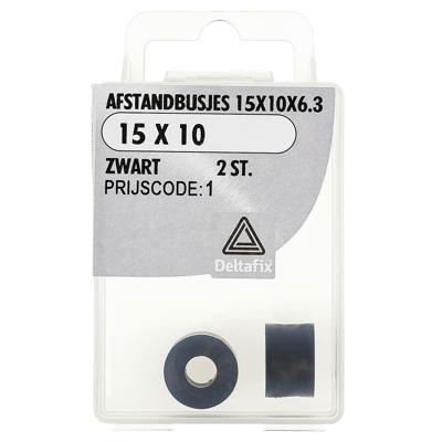 Afst.bus 15x10x6.3 zwart 2st - Deltafix