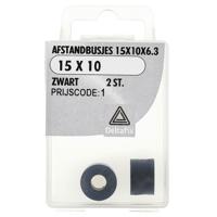 Afst.bus 15x10x6.3 zwart 2st - Deltafix
