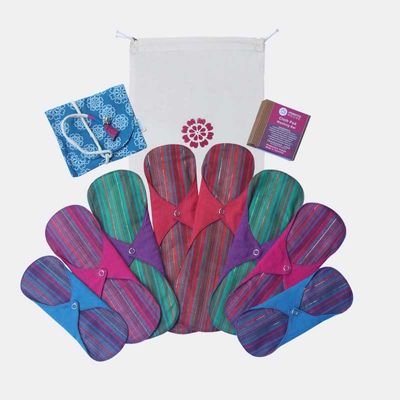 Eco Femme First Period Kit - voor de eerste keer ongesteld (Kleur: donker)