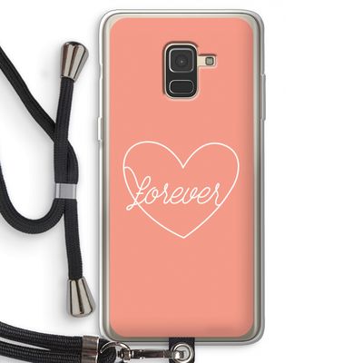 Forever heart: Samsung Galaxy A8 (2018) Transparant Hoesje met koord