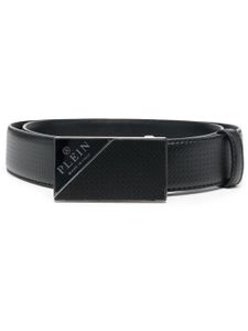 Philipp Plein ceinture en cuir à boucle logo - Noir