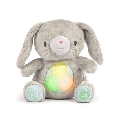 INGENUITY Sylvi baby konijn knuffel, zacht speeltje, rustgevende melodieën en trillingen, lichtgevend, geboortecadeau