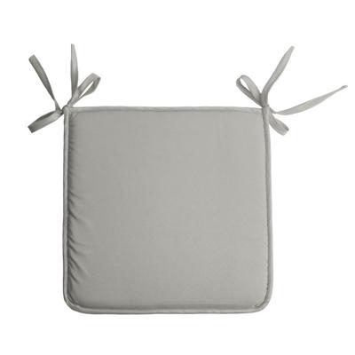 Stof Textile Home stoelkussens - lichtgrijs - 38 x 38 x 3 cm - voor binnen - vierkant