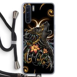 Huilende Wolf: Oppo A91 Transparant Hoesje met koord