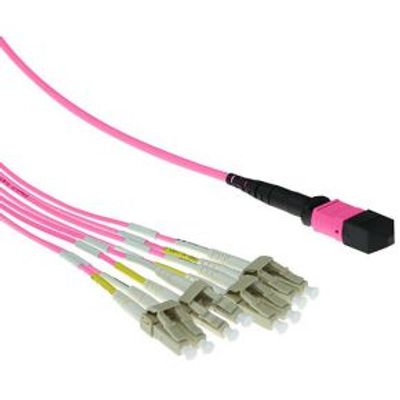 ACT 2 meter Multimode 50/125 OM4 fanout patchkabel 1 X MTP female - 4 X LC duplex 8 vezels