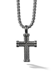 David Yurman pendentif Chevron Cross en argent sterling