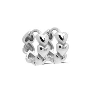 Karma Hinged Hoops Connected Hearts Zilver
