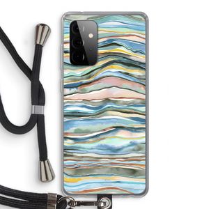 Watercolor Agate: Samsung Galaxy A72 5G Transparant Hoesje met koord