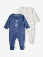 Set van 2 fluwelen slaappakjes "vos" blauw Set van 2 fluwelen slaappakjes "vos" blauw