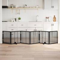 VidaXL Hondenhek inklapbaar 6 panelen 300 cm populierenhout zwart