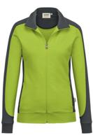 HAKRO  MIKRALINAR® Regular Fit Dames Sweatjacket groen, Effen - thumbnail