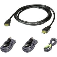 ATEN KVM Aansluitkabel [1x HDMI-stekker, USB-A 2.0 stekker, Jackplug male 3,5 mm - 1x HDMI-stekker, Jackplug male 3,5 mm, USB 2.0 bus B] 1.80 m Zwart - thumbnail