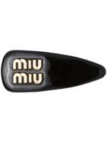 Miu Miu barrette en cuir verni - Noir - thumbnail