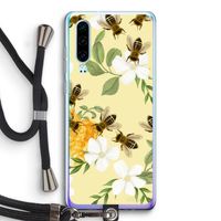 No flowers without bees: Huawei P30 Transparant Hoesje met koord