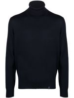 Fay fine-knit roll-neck sweatshirt - Bleu - thumbnail