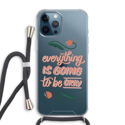 Optimistic flower girl: iPhone 12 Pro Max Transparant Hoesje met koord