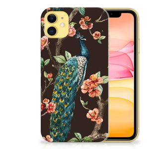 Apple iPhone 11 TPU Hoesje Pauw met Bloemen