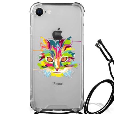 iPhone SE 2022 | 2020 | 8 | 7 Stevig | Bumper Hoesje | Cat Color