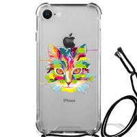iPhone SE 2022 | 2020 | 8 | 7 Stevig | Bumper Hoesje | Cat Color