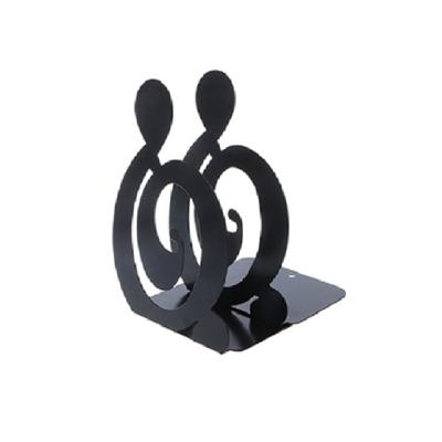 2 PC'S muzikale noot metalen boekensteunen ijzeren steun houder Desk staat voor boeken (zwarte Treble)