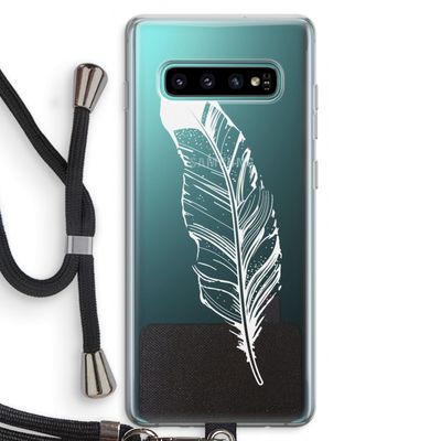 Pluim: Samsung Galaxy S10 Plus Transparant Hoesje met koord