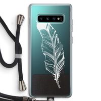 Pluim: Samsung Galaxy S10 Plus Transparant Hoesje met koord