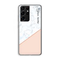 Marmer in stijl: Samsung Galaxy S21 Ultra Transparant Hoesje