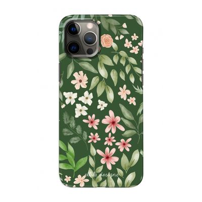 Botanical green sweet flower heaven: Volledig geprint iPhone 12 Hoesje