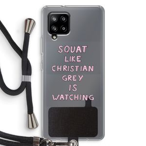 Christian Grey: Samsung Galaxy A42 5G Transparant Hoesje met koord