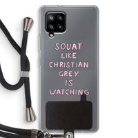 Christian Grey: Samsung Galaxy A42 5G Transparant Hoesje met koord