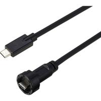 TRU COMPONENTS TC-E10T-MT3.1-MWA/NWA-0.5PV-S TC-13543588 USB-C 3.1-stekker naar stekker IP67 (schroefdraad) kabel 0,5 m Waterdichte kunststof kabel 1 stuk(s)