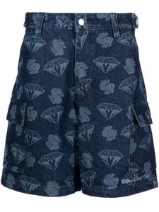 Billionaire Boys Club short en jean à imprimé graphique - Bleu