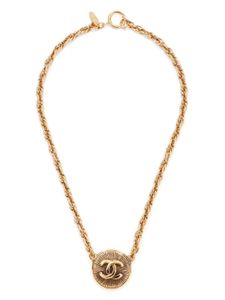 CHANEL Pre-Owned collier à médaillon CC (années 1990) - Or