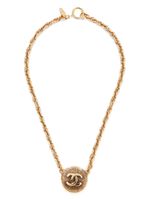 CHANEL Pre-Owned collier à médaillon CC (années 1990) - Or