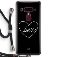 Best heart black: HTC U12+ Transparant Hoesje met koord