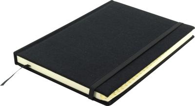Kangaro k-5105 alfabetboek a5 a-z linnen hard cover zwart, 208 pagina&apos;s, leeslint, elastiek