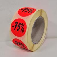 Etiket fluor rood 27mm -75% 500/rol