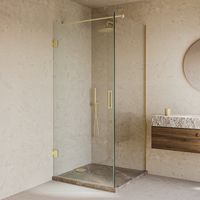 Saniclear Modern Brass douchecabine 100x90 met 90cm deur geborsteld messing - thumbnail