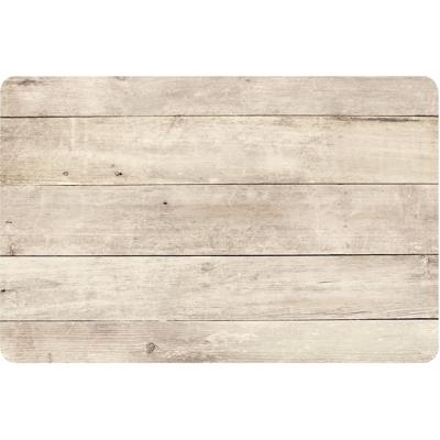 10x stuks cosy & trendy tafel placemats - beige- houten planken print - pvc - 44 x 28 cm - onderlegg