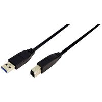 LogiLink USB-kabel USB 3.2 Gen1 (USB 3.0 / USB 3.1 Gen1) USB-A stekker, USB-B stekker 3.00 m Zwart CU0025 - thumbnail