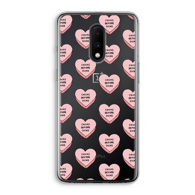 Chicks before dicks: OnePlus 7 Transparant Hoesje