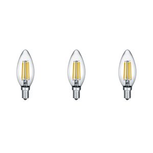 LED Lamp - Filament - Trion Kamino - Set 3 Stuks - E14 Fitting - 2W - Warm Wit-2700K - Transparant Helder - Glas