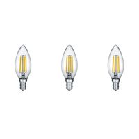 LED Lamp - Filament - Trion Kamino - Set 3 Stuks - E14 Fitting - 2W - Warm Wit-2700K - Transparant Helder - Glas